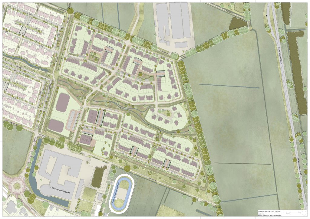 Plattegrond van de woningen die in de laatste fase van Opbroek-Oost gebouwd worden.