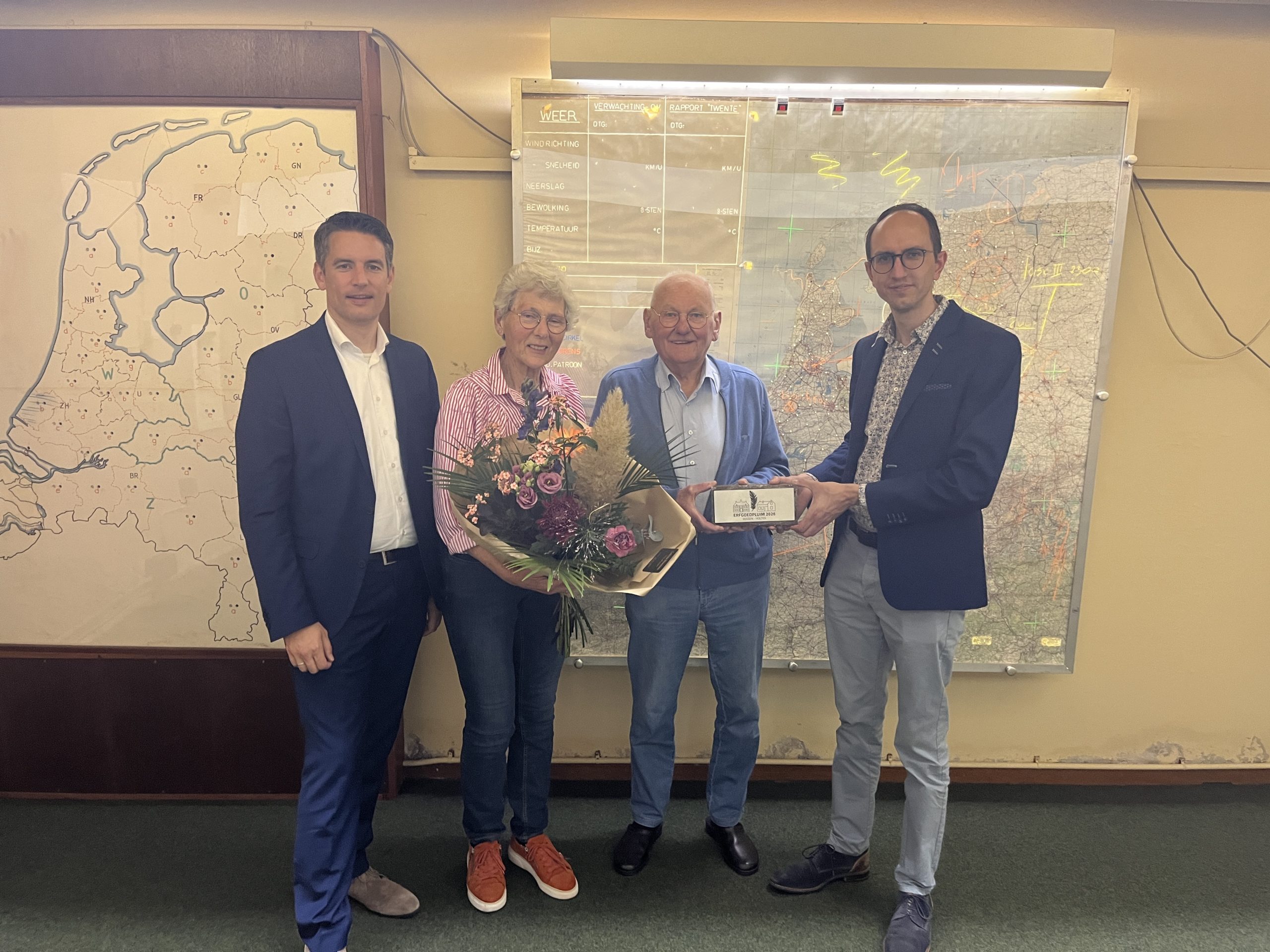 Erfgoedpluim 2026 voor Gerrit en Rita Haverslag en Nico Haase